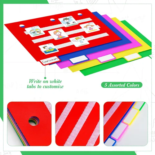 Vista 3 de Zhanmai 10 unidades de libros de comunicación separadores de carpetas de colores, herramientas pequeñas para programación visual, tarjetas de fotos