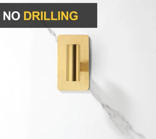 Vista 5 de Nolimas Ganchos adhesivos para toallas, ganchos de pared resistentes, ganchos para toallas para baño, adhesivo de acero inoxidable SUS304, ganchos