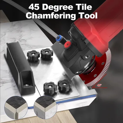 Vista 5 de Soporte para amoladora angular para corte de bisel de 45°, herramienta de biselado de azulejos de 45 grados, herramienta de corte de azulejos