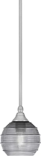 Vista 74 de Toltec Lighting Tallo Colgado Mini colgante, acabado de cobre negro, 3.5" cuadrado humo burbuja vidrio