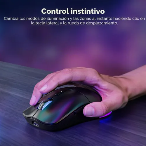 Vista 5 de Lenovo Legion M220 - Mouse inalámbrico RGB para juegos, Bluetooth de doble canal, 2.4 GHz inalámbrico, carga USB-C, interruptor DPI de 5 niveles
