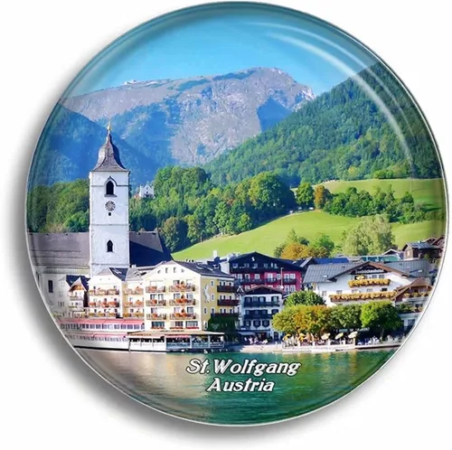 Vista 9 de Imán de nevera Austria Salzburgo Altstadt Imanes de vidrio para recuerdos de refrigerador, lindo imán de cristal decorativo para pizarra blanca