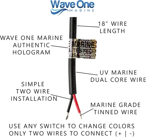 Vista 5 de Wave One Marine Spectrum RGBW Luz Rígida Controlador Interno LED Impermeable Luz de Cortesía Decorativa para Barco 12V Voltios RV Control