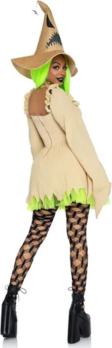 Vista 4 de Leg Avenue Women's 3 Pc Bugged Out Baddie Costume with Dress, Choker, Hat