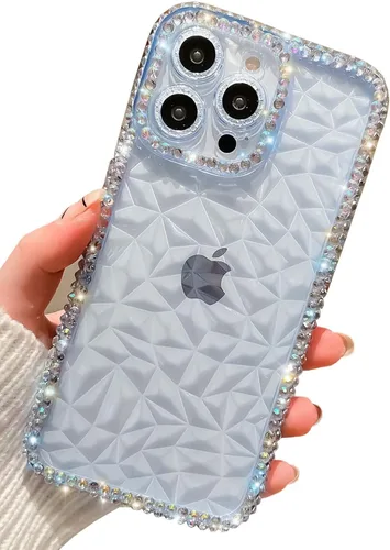 Vista 11 de Funda brillante compatible con iPhone 11 con diamantes brillantes, TPU flexible con purpurina, ajuste delgado, antideslizante, resistente a la Blanco