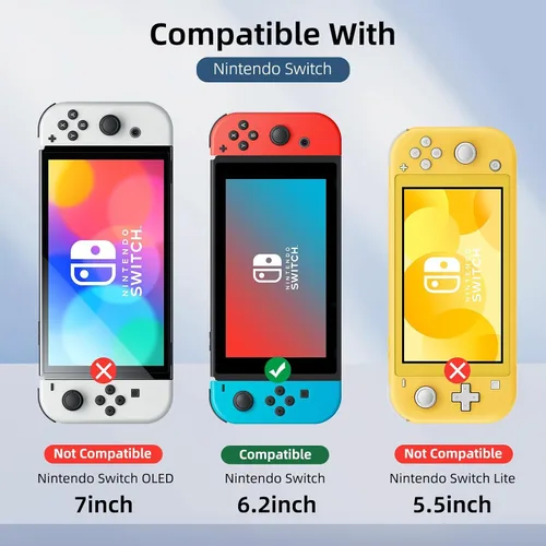 Vista 6 de Paquete de 2 protectores de pantalla de vidrio templado con borde verde para Switch Model 2017 [6.2 pulgadas], transparente HD, antiarañazos