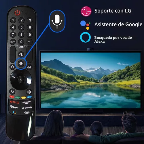 Vista 5 de RIVIERA Magic Remote para LG Smart ThinQ OLED Nanocell WebOS UHD TV con función de voz y puntero compatible con MR22/21/20GA MR18BA MR23/24/25GN