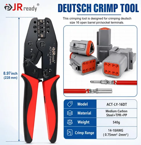 Vista 5 de ST6310 Deutsch DT Kit de conector con crimpador, 2 3 4 6 8 12 pines conectores de cable impermeables automotrices con herramienta de crimpado