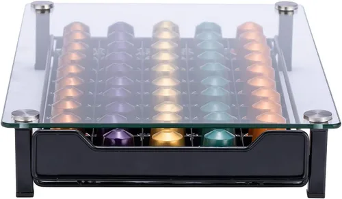 Vista 6 de Soporte para almacenamiento de cápsulas de café, organizador de cajones originaline, cristal templado (50 cápsulas)