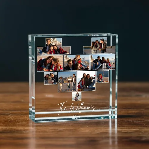 Vista 13 de Nazenti Bloque de fotos acrílico personalizado, Regalos de fotos de aniversario, Regalo de foto personalizado, Regalos de Navidad para él, Ella