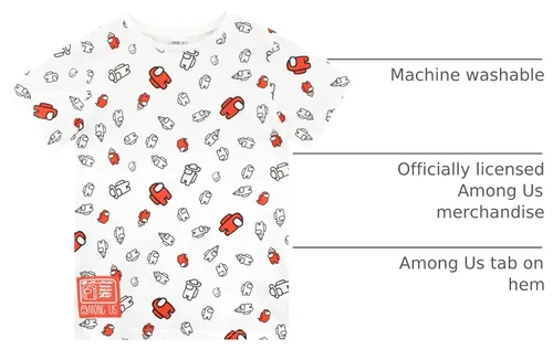 Vista 4 de Among Us Camiseta Ropa de juegos para niños Camisetas para niños