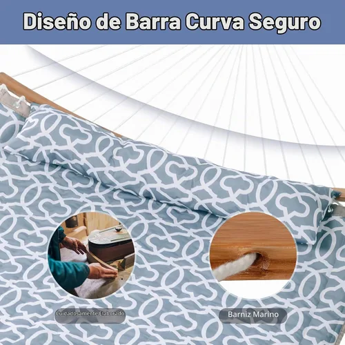 Vista 3 de SUNCREAT Hamacas de árbol para exterior, hamacas portátiles con bolsa de transporte, patrón gris Patrón A-gris