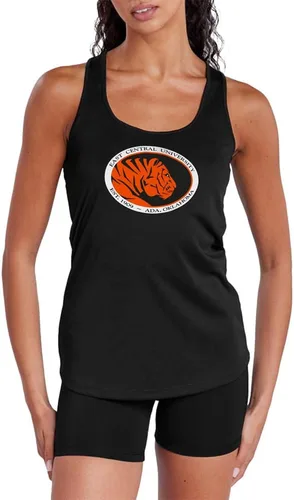 Vista 92 de Camiseta deportiva sin mangas oficial de NCAA Collegiate para mujer, con espalda cruzada, colección con logotipo primario