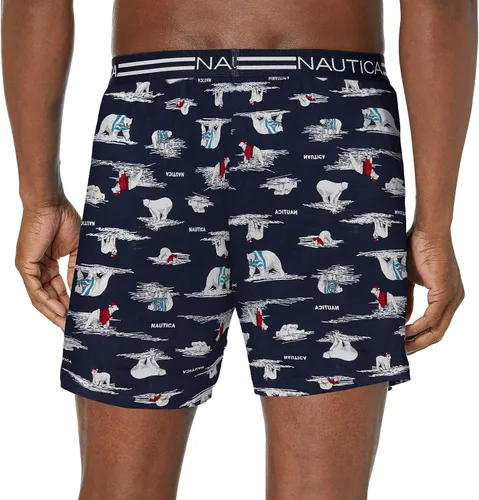 Vista 2 de Nautica Boxer clásico de algodón de punto suelto para hombre