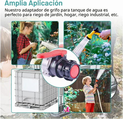 Vista 7 de Adaptador de tanque IBC de 2.95 pulgadas, conector de válvula de bola IBC, adaptador de tanque de agua de rosca gruesa, conector de válvula de bola