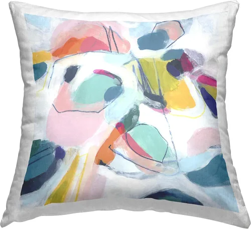 Vista 15 de Stupell Industries - Orange Coral Pattern Indoor Pillow, 18 x 18 - Made in USA - By Gail Fraser