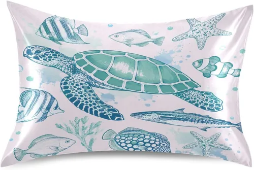 Vista 11 de Blueangle Bear Panda - Funda de almohada de satén para cabello y piel, tamaño estándar (20 x 26 pulgadas), fundas de almohada de satén con cierre