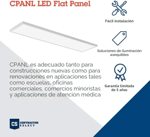 Vista 2 de Lithonia Lighting Luz de panel plano LED 1x4, 4000 lúmenes, 3500K/4000K/5000K CPANL 1 Ft. x 4 Ft. LED Light Panel, Ceiling Lighting Fixture