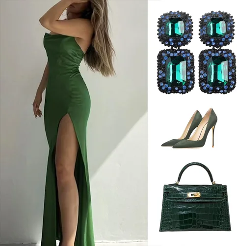 Vista 5 de VANGETIMI Vintage Rhinestone Statement Earrings Formal Crystal Drop Dangle Earrings Evening Prom Pageant Earrings for Women