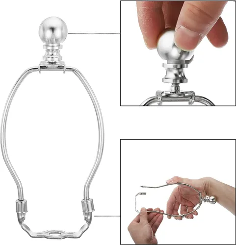 Vista 5 de PATIKIL Kit de arpa de lámpara de 6 pulgadas con remate, 1 juego de soporte de sombra desmontable, accesorios de iluminación de bricolaje