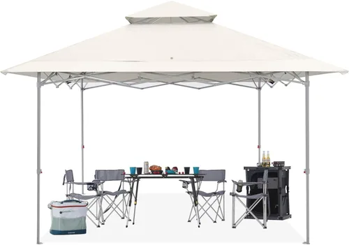 Vista 10 de ABCCANOPY - Tienda de campaña con toldo de 10 x 10 con 4 paredes laterales extraíbles y bolsa enrollable, 4 bolsas de peso y red de 10 pies y media