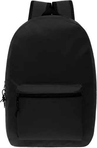 Vista 4 de Mochilas escolares de 17 pulgadas para niños, mochilas a granel para estudiantes de primaria, media y secundaria en varios colores, Negro