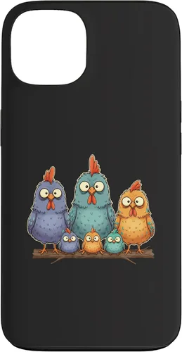 Vista 7 de Chicken: My Cluck Crew, Three Big Hens + Four Tiny Chicks Case for iPhone 16