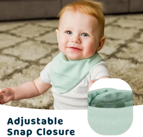 Vista 3 de Tiny Twinkle Baberos tipo bandana - Baberos resistentes al agua y absorbentes para baba y dentición