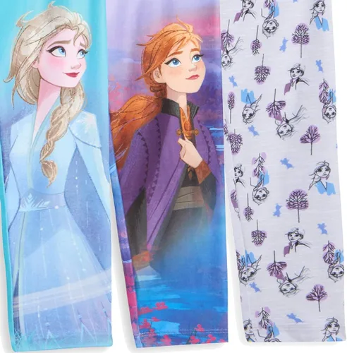 Vista 5 de Disney Juego de 3 leggings Frozen Princess Anna Queen Elsa Morado