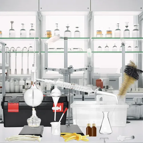 Vista 8 de Destilador casero Destilación para hacer tu propio aceite esencial, Moonshine, Kit de cristalería de laboratorio de química de alcohol, destilación