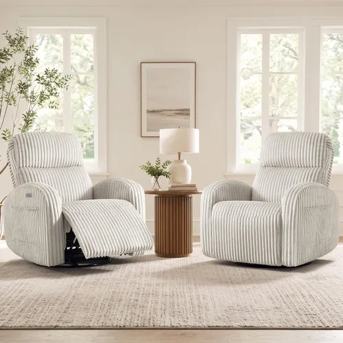 Vista 8 de Silla reclinable mecedora giratoria eléctrica, silla reclinable Gris Liight