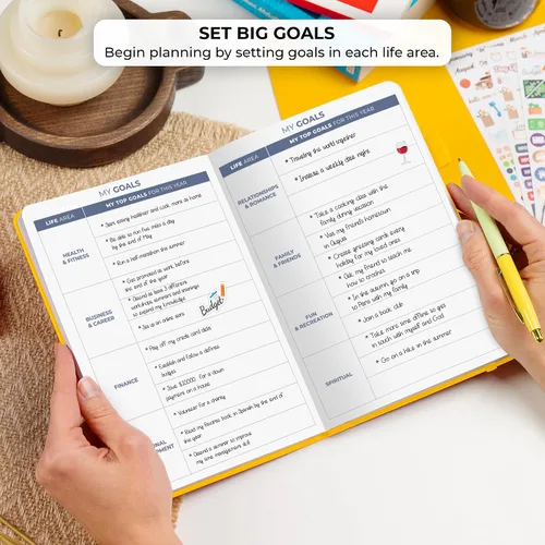 Vista 5 de Clever Fox Planner 2ª Edición – Planificador de Metas Semanales y Mensuales Colorido, Organizador de Gestión del Tiempo y Productividad, Sin Fecha