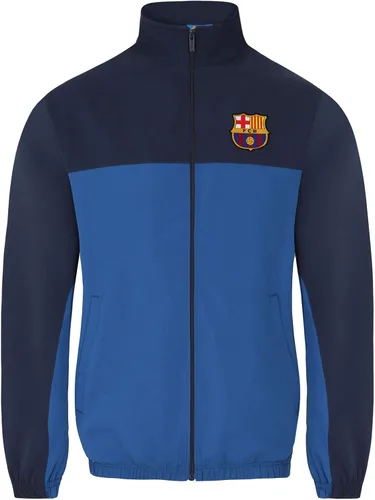 Vista 2 de FC Barcelona Regalo oficial de fútbol para hombre, conjunto de chándal con chaqueta y pantalones, color azul, talla S, Azul (Reflex Blue)