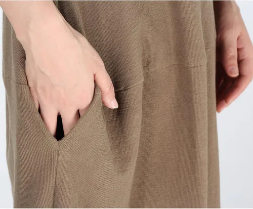 Vista 7 de Mordenmiss Vestido tipo suéter de punto para mujer, manga larga, holgado, sin botones
