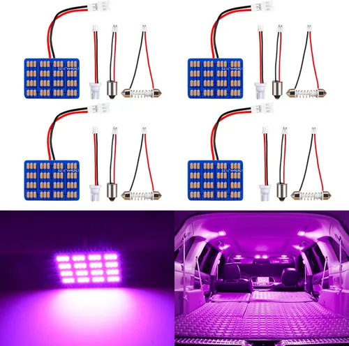 Vista 9 de AUXLIGHT Accesorios de luces LED para interior de automóvil con adaptadores de festoon 194 168 T10 / BA9S / DE3175 6418 211-2 578 Festoon