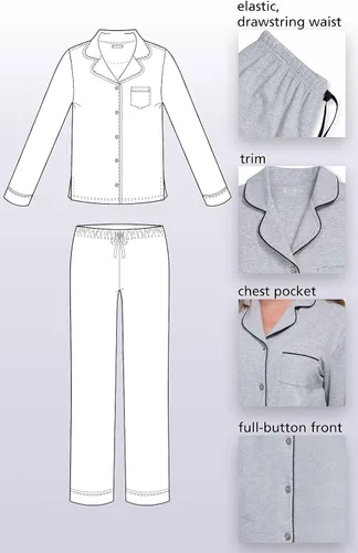 Vista 59 de PajamaGram Conjunto de pijama para mujer – Pijama para mujer, jersey novio, 100% algodón