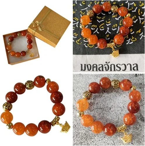 Vista 5 de Heavens Tvcz - Pulsera de ágata con escamas de dragón de buena suerte para mujeres tailandesas buena suerte joyería energética de 0551in dijes