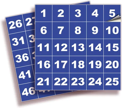 Vista 12 de iSYFIX Calcomanías negras de números consecutivos – 1 a 50, 1 pulgada, 1 juego – Vinilo autoadhesivo de alta calidad ideal para inventario