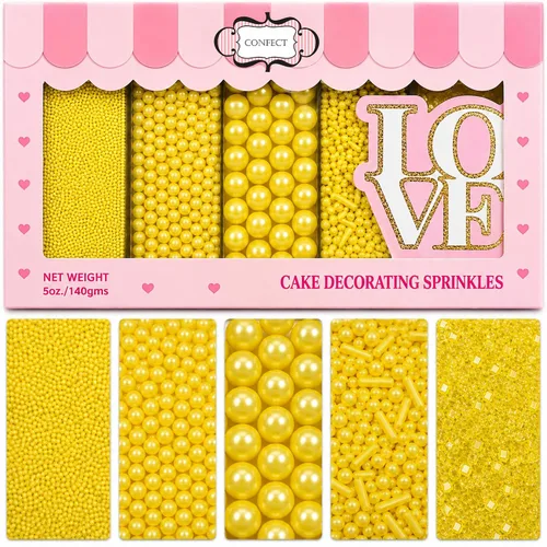 Vista 18 de Confect Chispas para pasteles y magdalenas – Paquete surtido de 5 Chispas de perlas de ensueño para baby shower – Cubierturas comestibles para Rosa