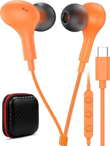 Vista 9 de USB C Headphone for Samsung S26 S25 FE S24 A16 A17 Z Wired Earbuds Magnetic Negro