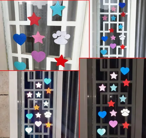 Vista 5 de 10 calcomanías de vinilo de corazón para automóviles, cubierta reflectante de alta intensidad para arañazos, calcomanías para parachoques de Azul