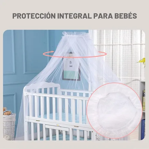 Vista 2 de Mosquitera para cuna, universal, 63.0 x 177.2 in, de encaje, decorativa, para cunas, para cunas, malla transpirable para mantener alejados a