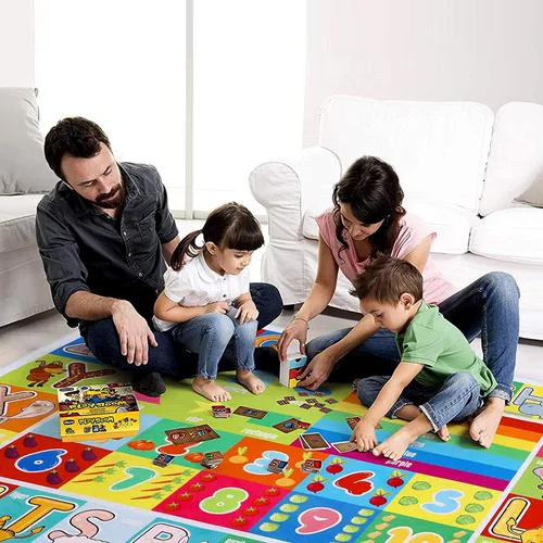 Vista 6 de IMIKEYA Alfombra educativa para niños, colección de juegos ABC, números y formas, alfombra de juego para niños, alfombra de juego para sala