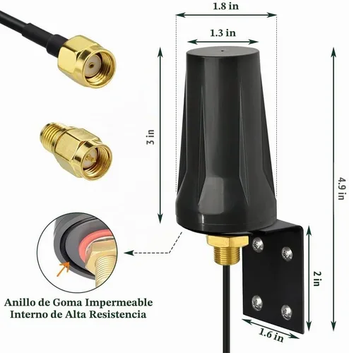 Vista 4 de Bingfu Cámara de rastreo celular 4G LTE SMA RP-SMA Antena macho compatible con Spypoint Link Micro Covert Spartan Stealth Tactacam Muddy Wildlife