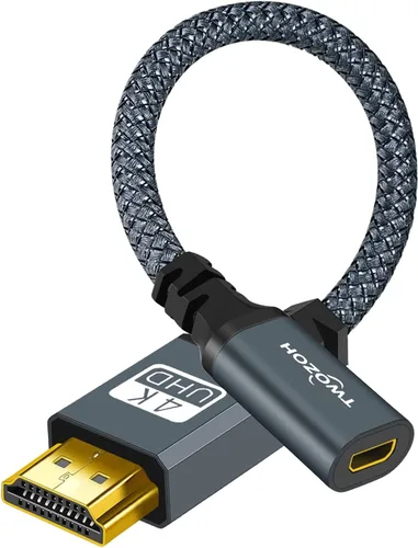 Vista 8 de Twozoh Cable adaptador HDMI macho a mini HDMI hembra, adaptador de cable HDMI macho a hembra Mini HDMI (tipo A a C) 3D/4K 1080p HDMI 2.0