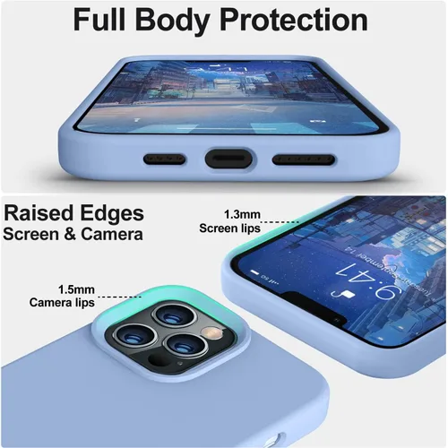 Vista 3 de Vooii Funda compatible con iPhone 12/12 Pro, silicona líquida mejorada, forro de microfibra suave antiarañazos, protector de cámara, funda