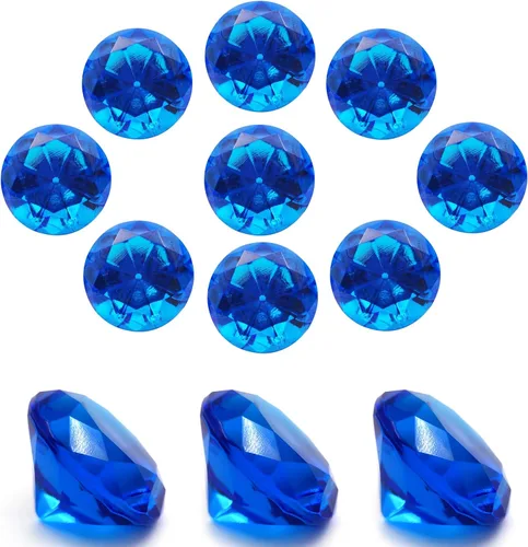 Vista 10 de 100 piezas de diamantes de acrílico transparente de 1 pulgada para decoración de mesa de boda, confeti de gemas para relleno de jarrones, decoración
