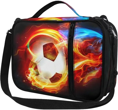 Vista 14 de Bolsas de estudio bíblico de fútbol para hombres y niños, estuche de transporte de la Biblia con correa, bolsas con cremallera para la Biblia