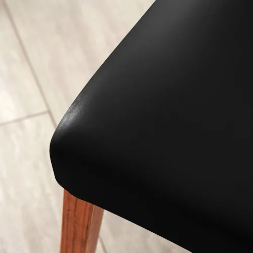 Vista 7 de Funda protectora de piel sintética sintética impermeable elástica para sillas de comedor (negro, 2)
