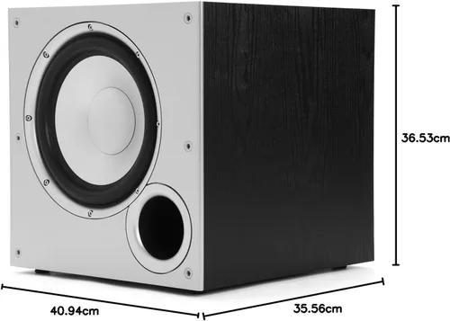 Vista 11 de Polk Audio PSW10 - Subwoofer amplificado de 10 pulgadas para audio doméstico - Tecnología Power Port, hasta 100 vatios, graves potentes en diseño